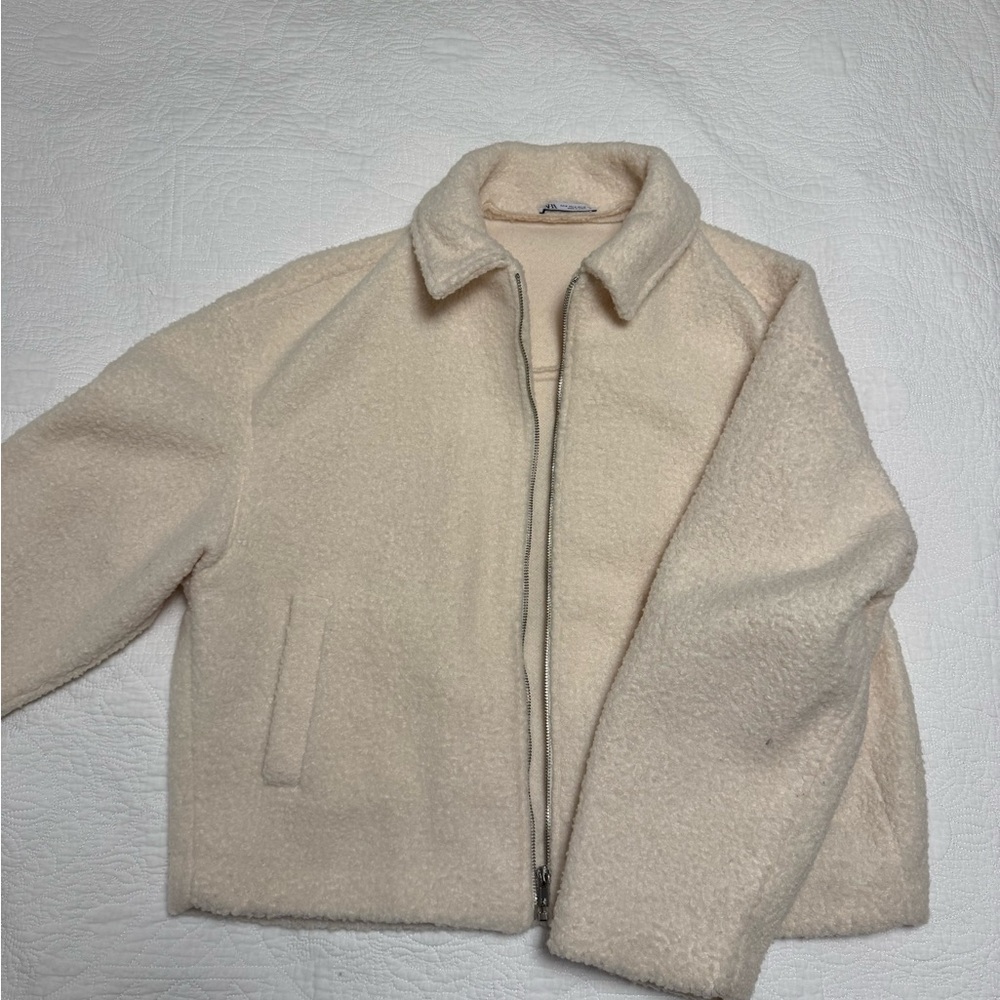 Zara Cream Teddy Jacket